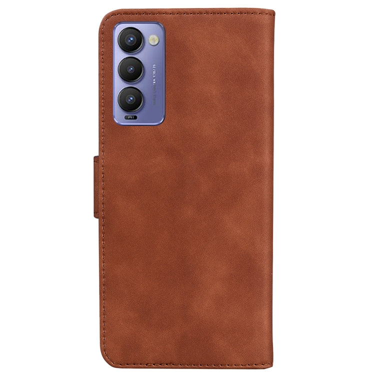 For Tecno Camon 18 / 18P Skin Feel Pure Color Flip Leather Phone Case