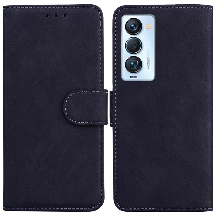For Tecno Camon 18 Premier Skin Feel Pure Color Flip Leather Phone Case