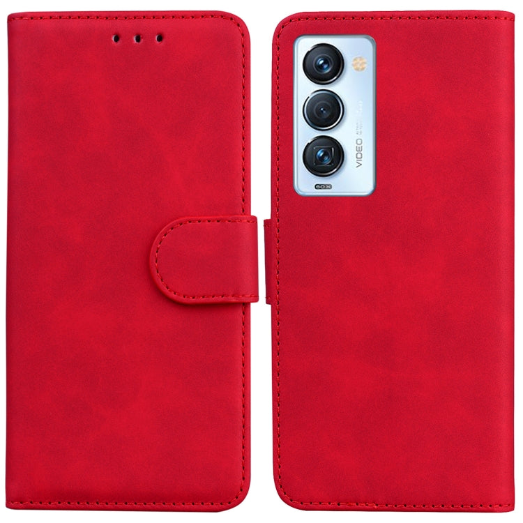 For Tecno Camon 18 Premier Skin Feel Pure Color Flip Leather Phone Case