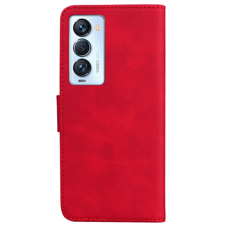 For Tecno Camon 18 Premier Skin Feel Pure Color Flip Leather Phone Case