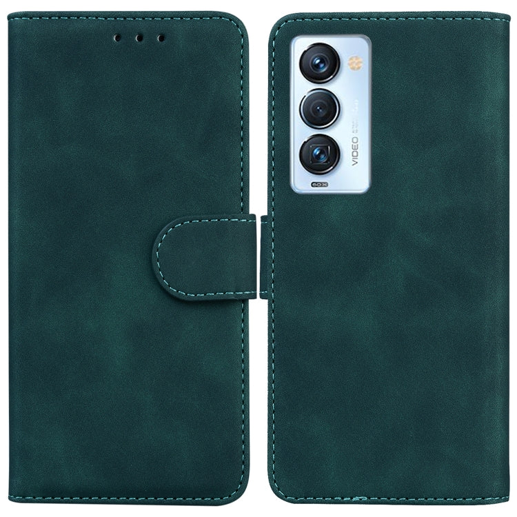 For Tecno Camon 18 Premier Skin Feel Pure Color Flip Leather Phone Case