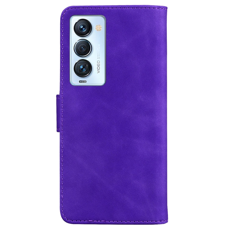 For Tecno Camon 18 Premier Skin Feel Pure Color Flip Leather Phone Case