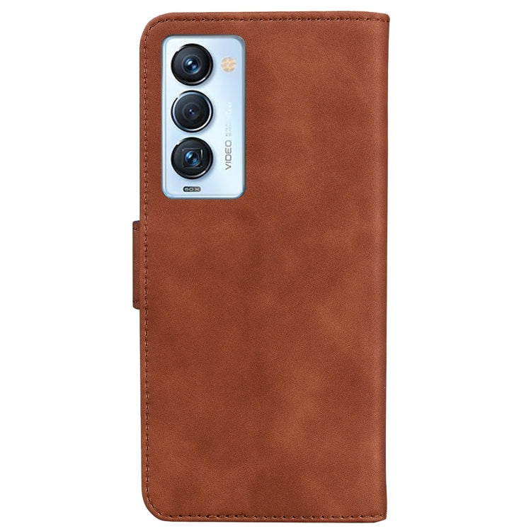 For Tecno Camon 18 Premier Skin Feel Pure Color Flip Leather Phone Case