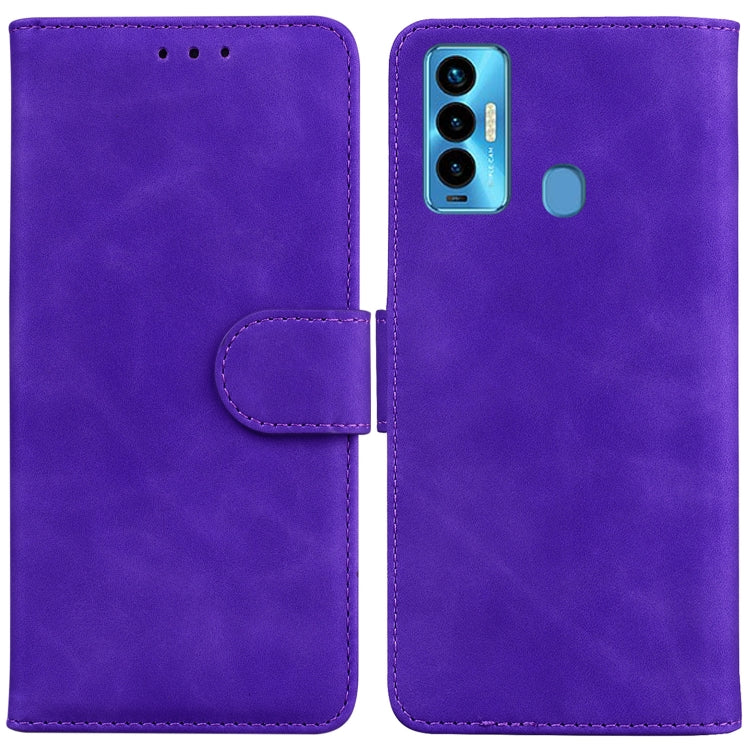 For Tecno Camon 18i Skin Feel Pure Color Flip Leather Phone Case