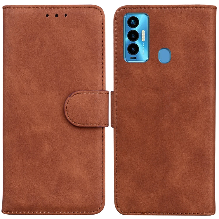 For Tecno Camon 18i Skin Feel Pure Color Flip Leather Phone Case