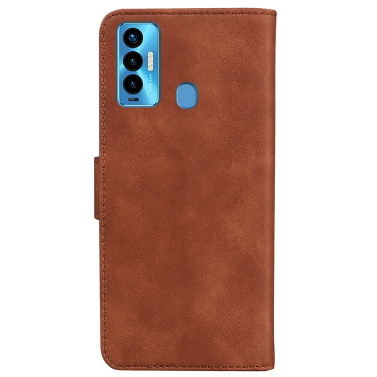 For Tecno Camon 18i Skin Feel Pure Color Flip Leather Phone Case