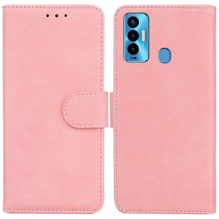 For Tecno Camon 18i Skin Feel Pure Color Flip Leather Phone Case