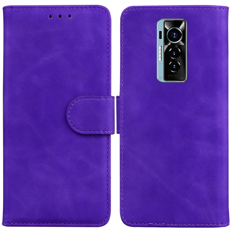 For Tecno Phantom X Skin Feel Pure Color Flip Leather Phone Case