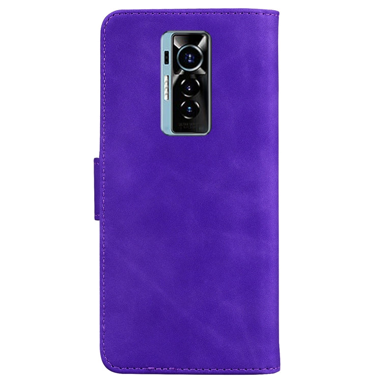 For Tecno Phantom X Skin Feel Pure Color Flip Leather Phone Case