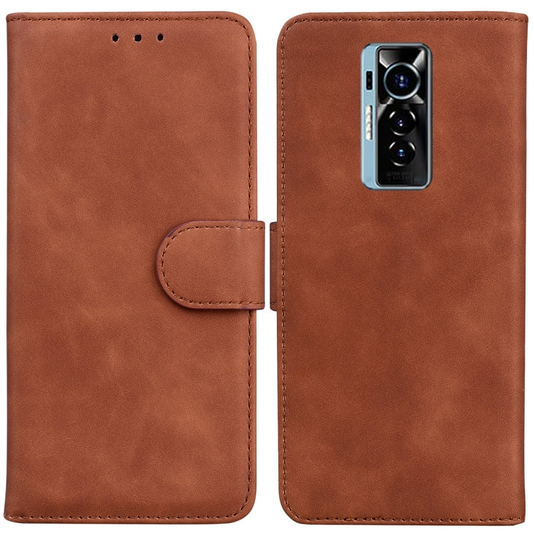 For Tecno Phantom X Skin Feel Pure Color Flip Leather Phone Case