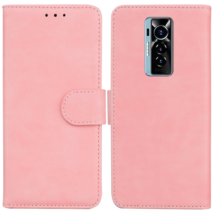 For Tecno Phantom X Skin Feel Pure Color Flip Leather Phone Case