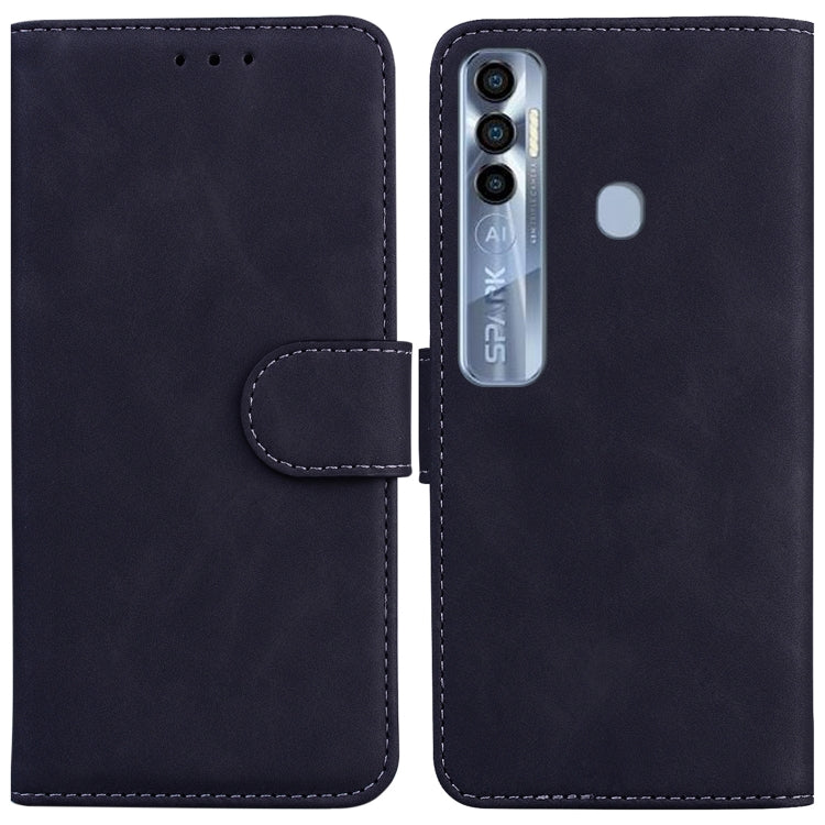 For Tecno Spark 7 Pro Skin Feel Pure Color Flip Leather Phone Case