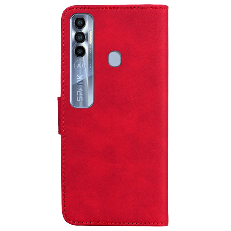 For Tecno Spark 7 Pro Skin Feel Pure Color Flip Leather Phone Case