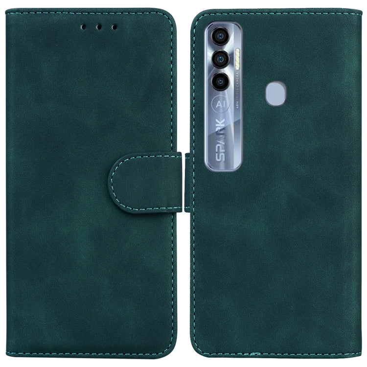 For Tecno Spark 7 Pro Skin Feel Pure Color Flip Leather Phone Case