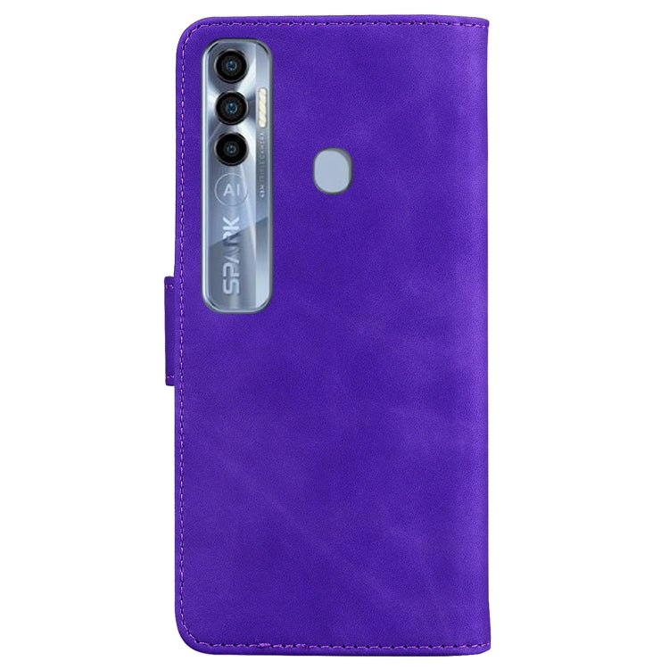 For Tecno Spark 7 Pro Skin Feel Pure Color Flip Leather Phone Case