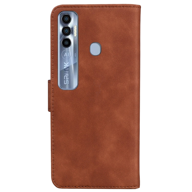 For Tecno Spark 7 Pro Skin Feel Pure Color Flip Leather Phone Case