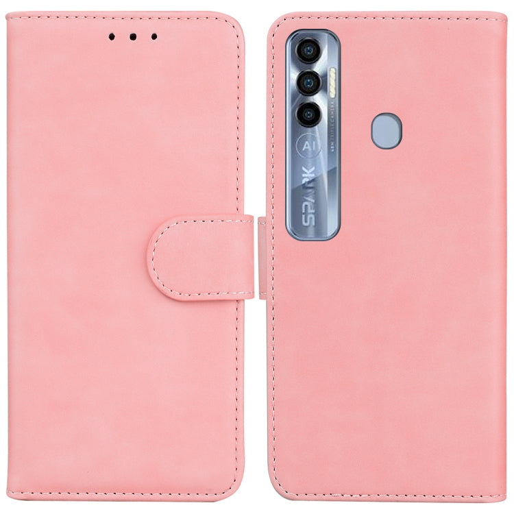 For Tecno Spark 7 Pro Skin Feel Pure Color Flip Leather Phone Case