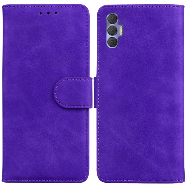For Tecno Spark 8P Skin Feel Pure Color Flip Leather Phone Case