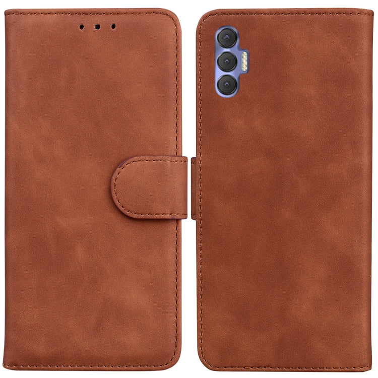 For Tecno Spark 8P Skin Feel Pure Color Flip Leather Phone Case