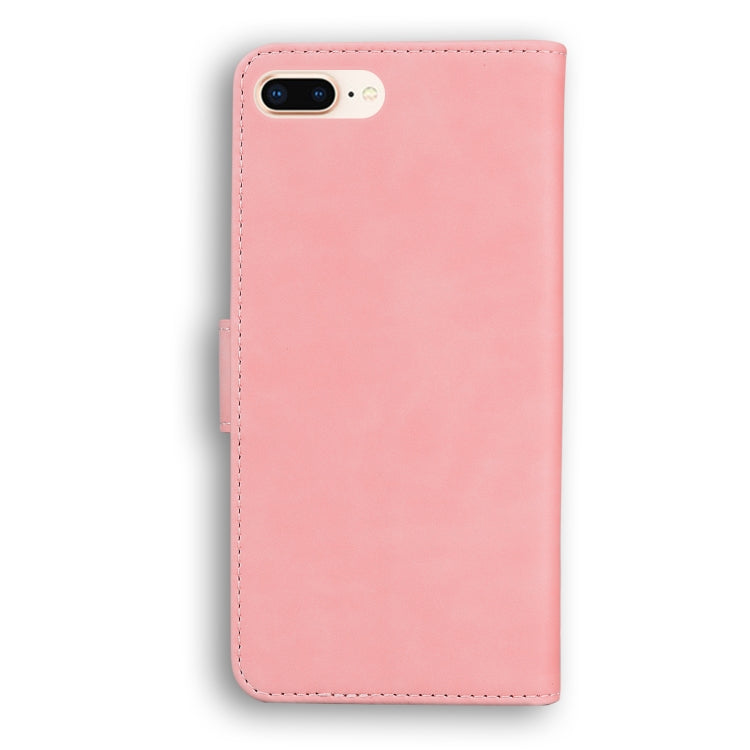Skin Feel Pure Color Flip Leather Phone Case For iPhone 8 Plus / 7 Plus