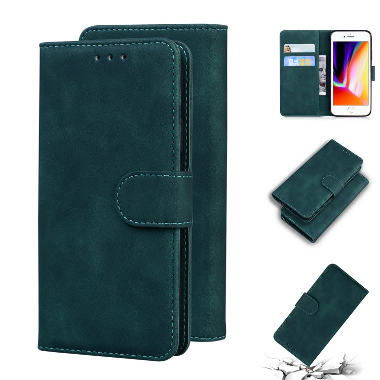 Skin Feel Pure Color Flip Leather Phone Case For iPhone 8 Plus / 7 Plus