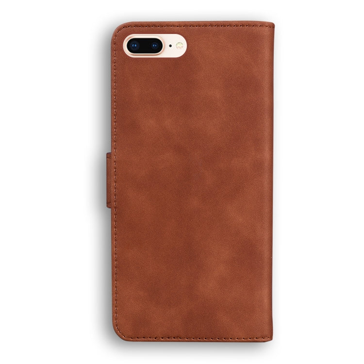 Skin Feel Pure Color Flip Leather Phone Case For iPhone 8 Plus / 7 Plus