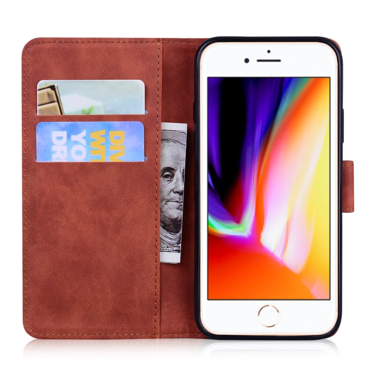 Skin Feel Pure Color Flip Leather Phone Case For iPhone 8 Plus / 7 Plus