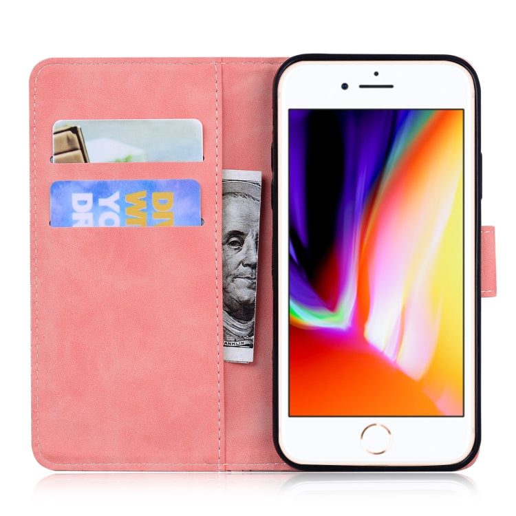 For iPhone SE 2022 / SE 2020 / 8 / 7 Skin Feel Pure Color Flip Leather Phone Case