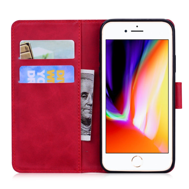 For iPhone SE 2022 / SE 2020 / 8 / 7 Skin Feel Pure Color Flip Leather Phone Case