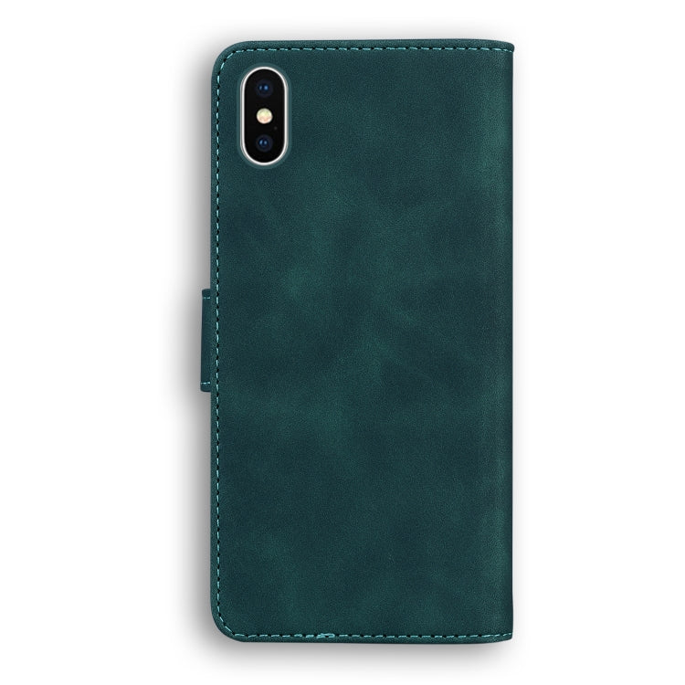 For iPhone X / XS Skin Feel Pure Color Flip Leather Phone Case