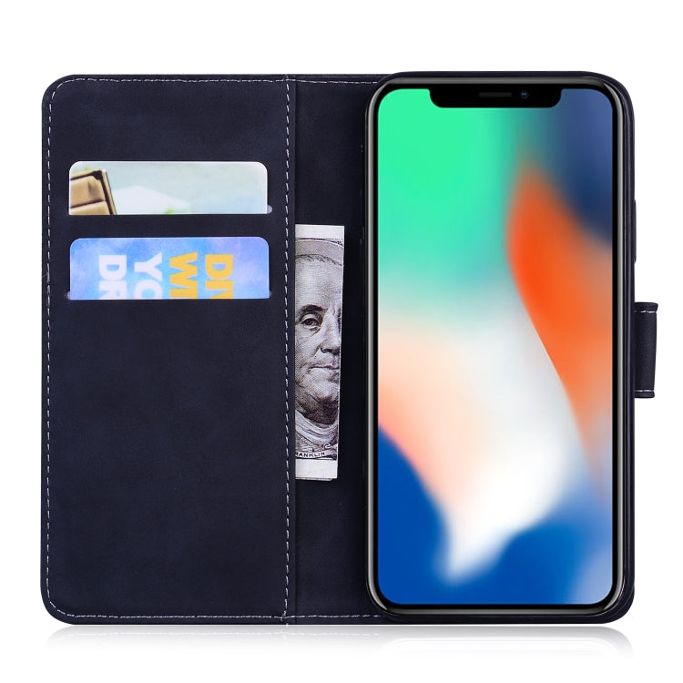 For iPhone X / XS Skin Feel Pure Color Flip Leather Phone Case