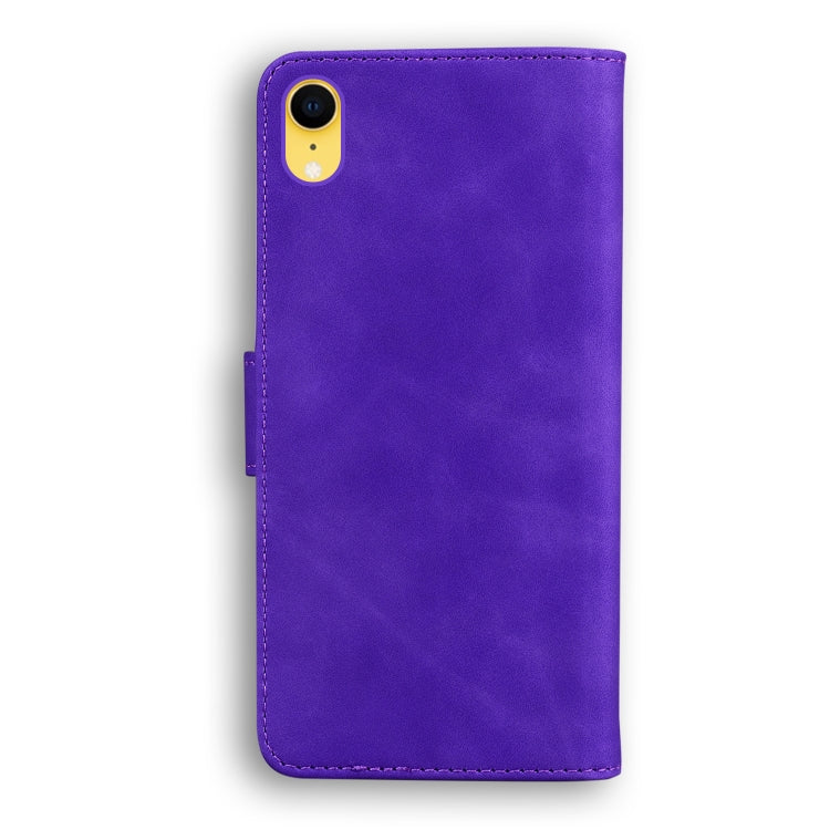 For iPhone XR Skin Feel Pure Color Flip Leather Phone Case