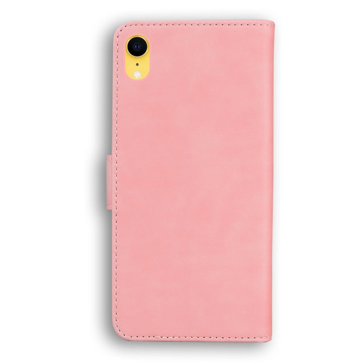 For iPhone XR Skin Feel Pure Color Flip Leather Phone Case