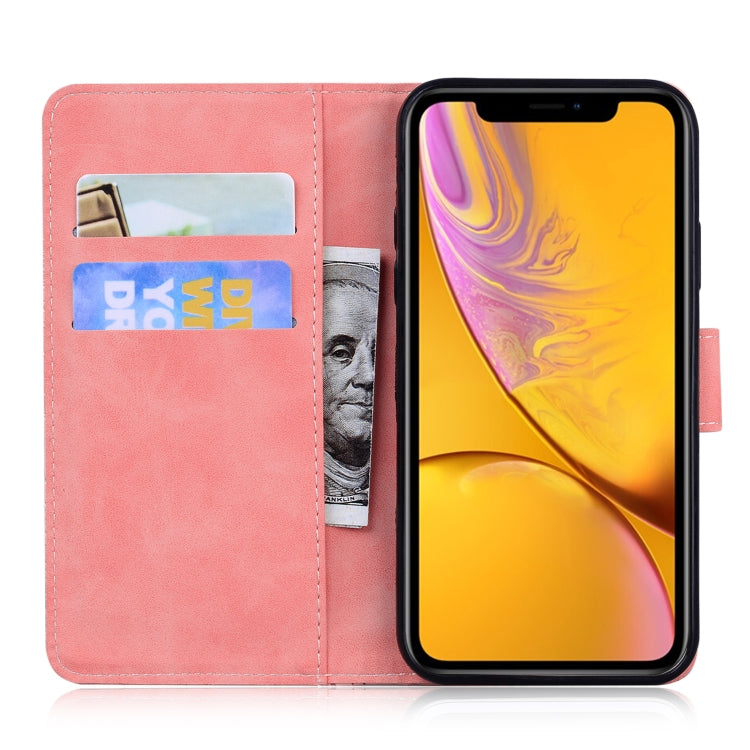 For iPhone XR Skin Feel Pure Color Flip Leather Phone Case