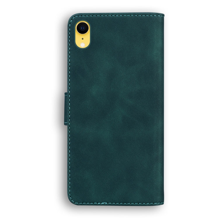 For iPhone XR Skin Feel Pure Color Flip Leather Phone Case