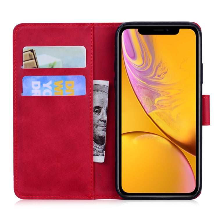 For iPhone XR Skin Feel Pure Color Flip Leather Phone Case