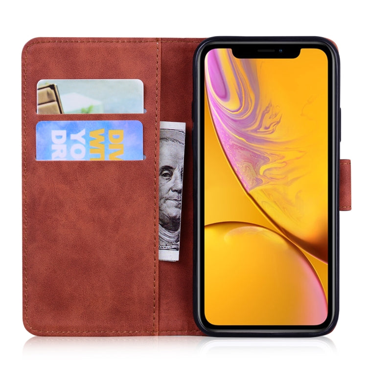 For iPhone XR Skin Feel Pure Color Flip Leather Phone Case