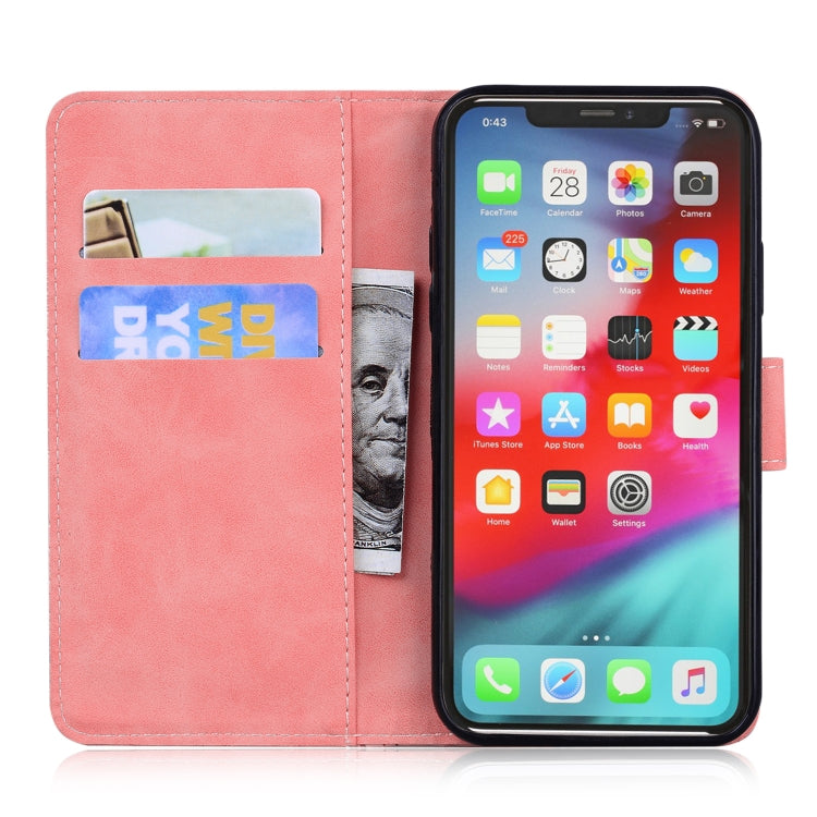 For iPhone XS Max Skin Feel Pure Color Flip Leather Phone Case