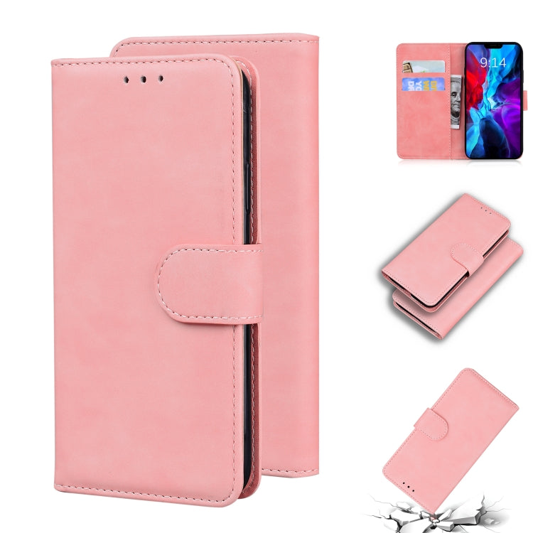 For iPhone 12 mini Skin Feel Pure Color Flip Leather Phone Case
