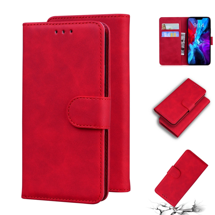 For iPhone 12 mini Skin Feel Pure Color Flip Leather Phone Case