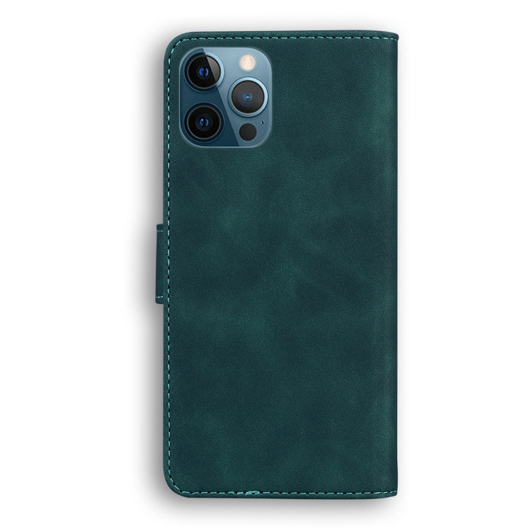 For iPhone 12 Pro Skin Feel Pure Color Flip Leather Phone Case