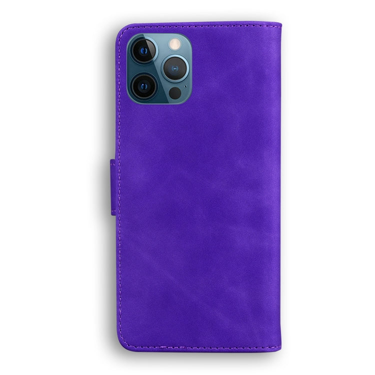 For iPhone 12 Pro Max Skin Feel Pure Color Flip Leather Phone Case