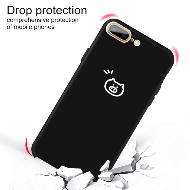 For iPhone 8 Plus / 7 Plus Small Pig Pattern Colorful Frosted TPU Phone Protective Case