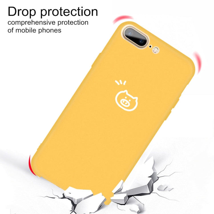 For iPhone 8 Plus / 7 Plus Small Pig Pattern Colorful Frosted TPU Phone Protective Case