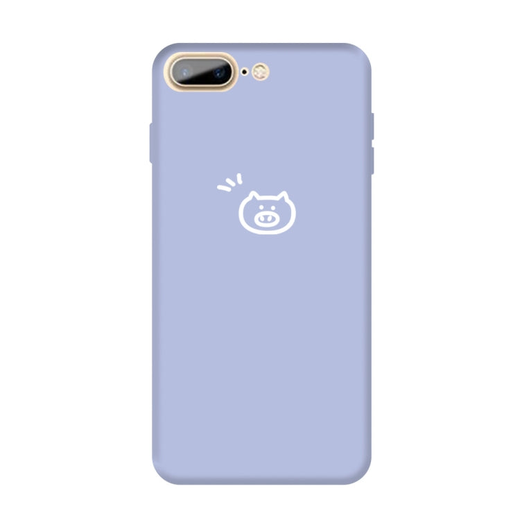 For iPhone 8 Plus / 7 Plus Small Pig Pattern Colorful Frosted TPU Phone Protective Case