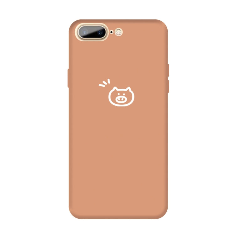 For iPhone 8 Plus / 7 Plus Small Pig Pattern Colorful Frosted TPU Phone Protective Case