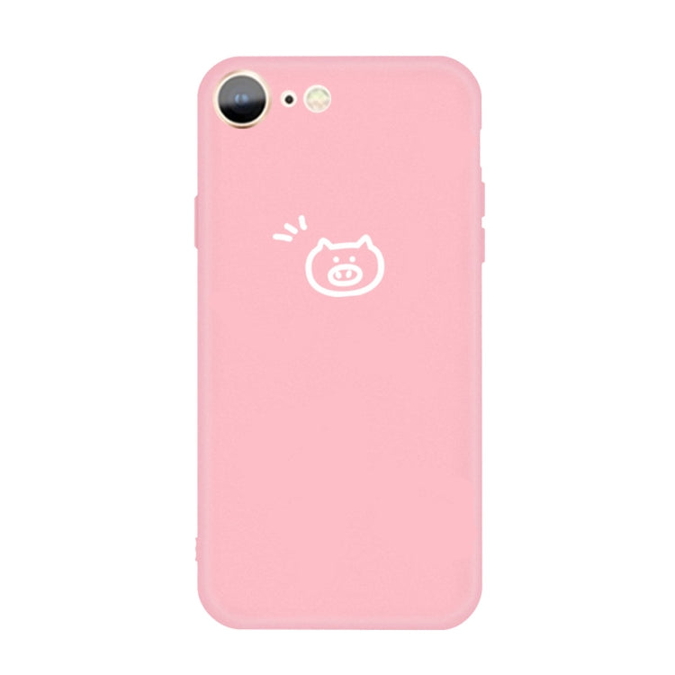 For iPhone SE 2022 / SE 2020 / 8 / 7 Small Pig Pattern Colorful Frosted TPU Phone Protective Case