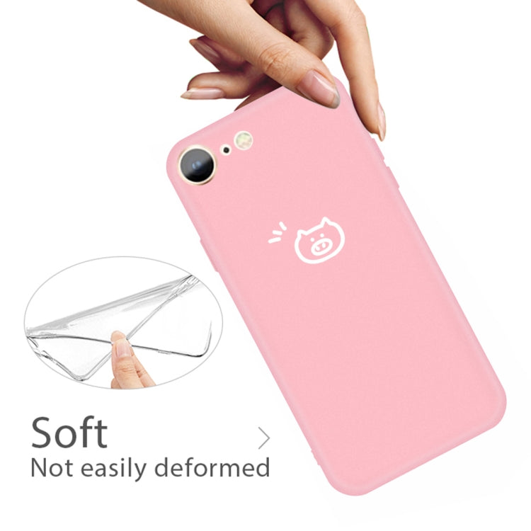 For iPhone SE 2022 / SE 2020 / 8 / 7 Small Pig Pattern Colorful Frosted TPU Phone Protective Case