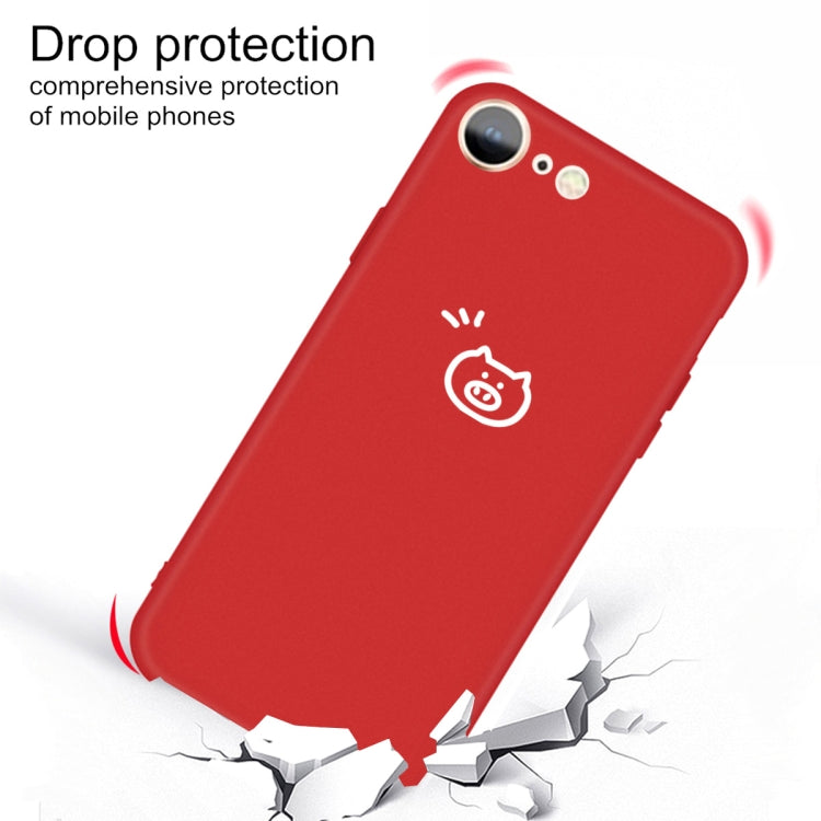 For iPhone SE 2022 / SE 2020 / 8 / 7 Small Pig Pattern Colorful Frosted TPU Phone Protective Case