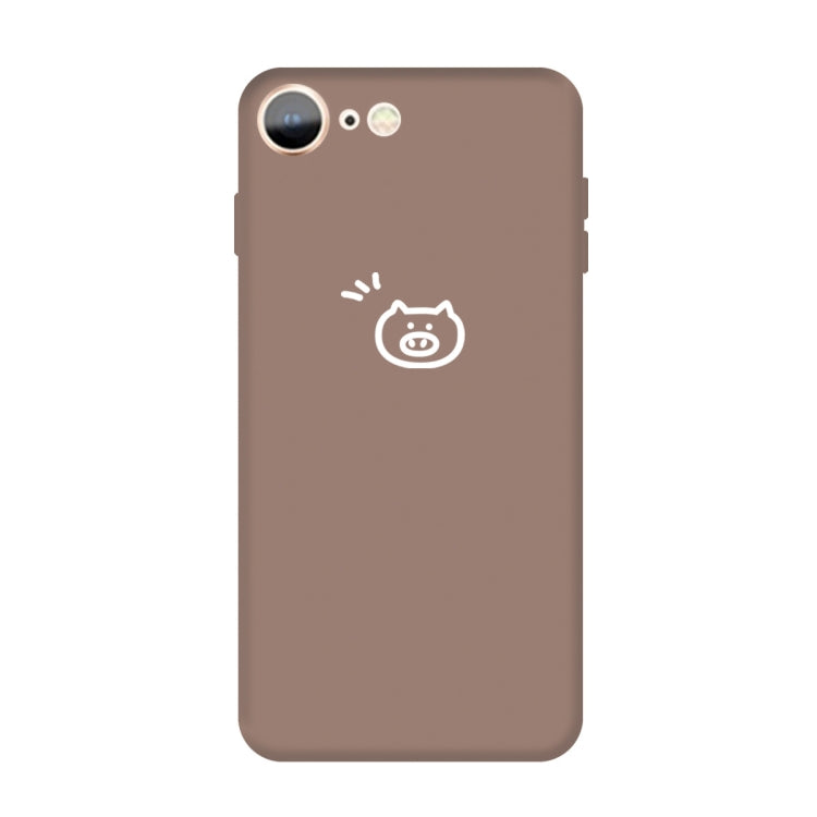 For iPhone SE 2022 / SE 2020 / 8 / 7 Small Pig Pattern Colorful Frosted TPU Phone Protective Case